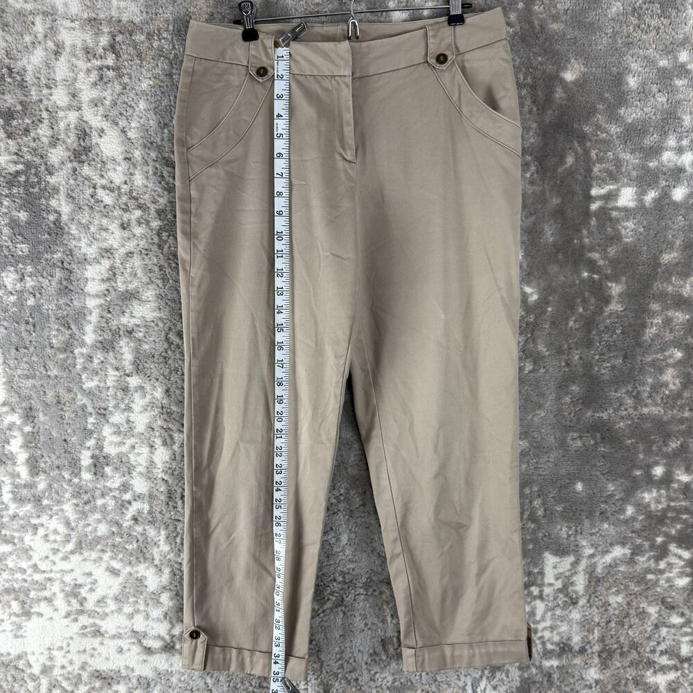 Worthington Size 8 Flat Front Pants Ankle Casual Career Pants Beige Pocket - Picture 5 of 14